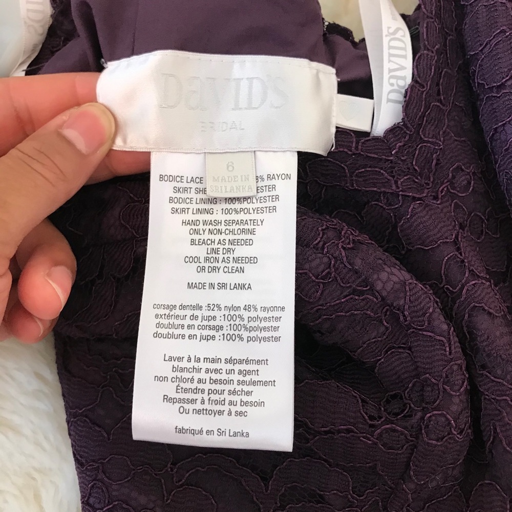 NWT David’s Bridal Lace Bridesmaid Dress Size 6 - Picture 12 of 16